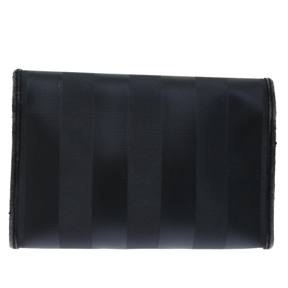 FENDI Pecan Canvas Clutch Bag Black Auth bs12935