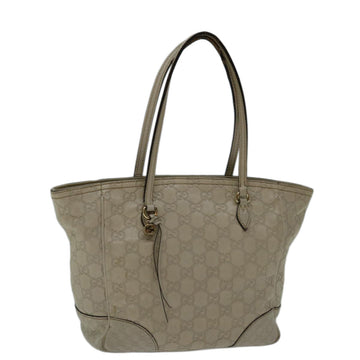 GUCCI GG Canvas ssima Tote Bag White 353119 Auth bs13350