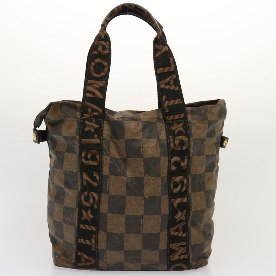 FENDI Pequin Zucchino Pouch Hand Bag Coated Canvas 3Set Brown Auth bs13404