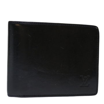 LOUIS VUITTON Nomad Multipuru Wallet Leather Black LV Auth bs13444