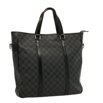 LOUIS VUITTON Damier Graphite Tadao 2way Hand Shoulder Bag N51192 Auth bs14558