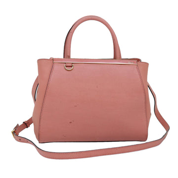 FENDI To joule Hand Bag Leather 2way Pink Auth bs15234