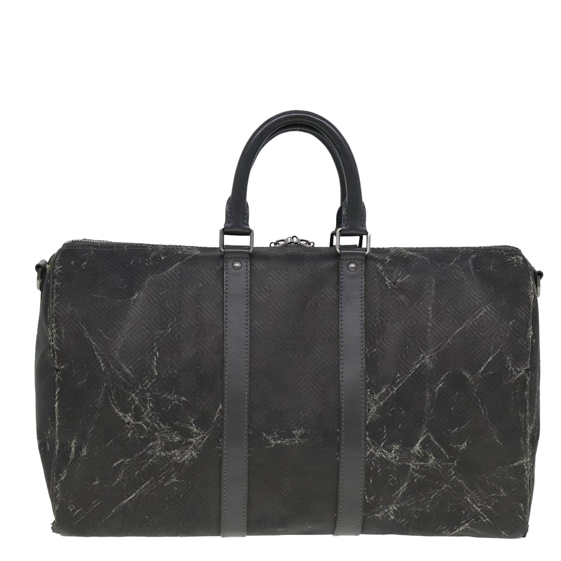 LOUIS VUITTON Damier Carbon Keepall Bandouliere 45 Bag Black N41324 Auth bs15288