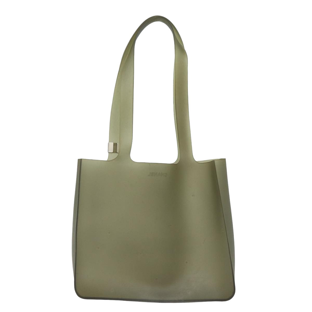 CHANEL Shoulder Bag Rubber Gray CC Auth bs15774