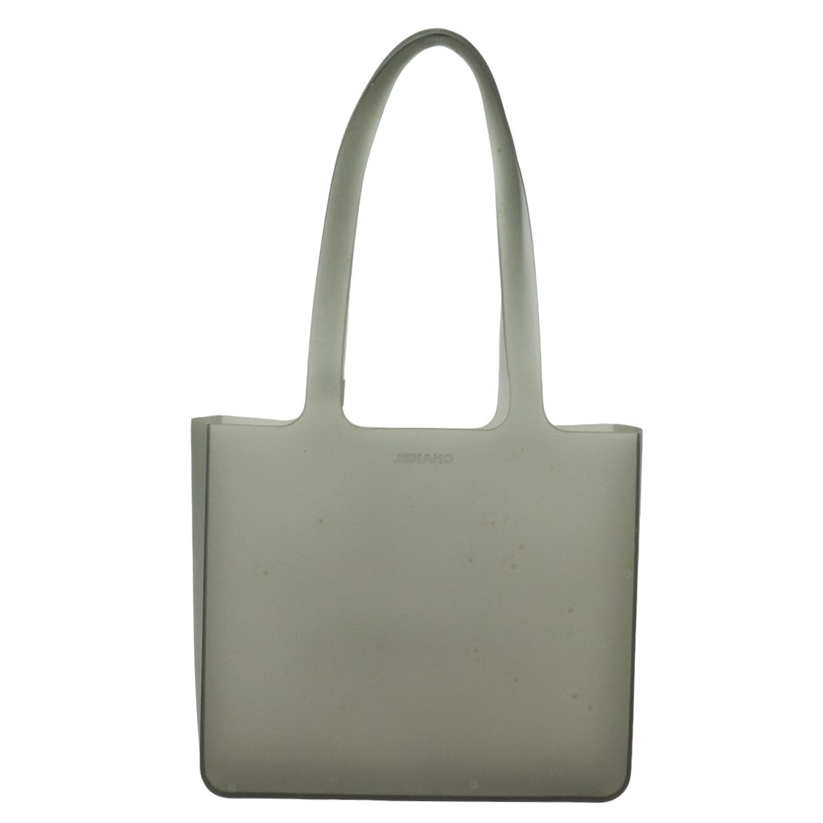 CHANEL Shoulder Bag Rubber Gray CC Auth bs15775