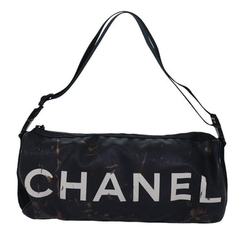 CHANEL Sports Line Drum bag Shoulder Bag Vinyl Black CC Auth bs15851