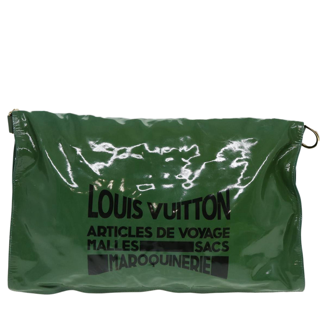 LOUIS VUITTON Busus Shoulder Bag Enamel Green LV Auth bs15987