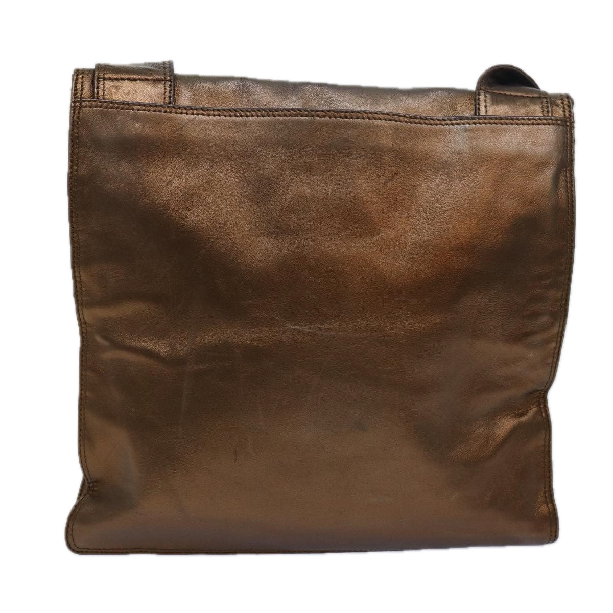 CHANEL Shoulder Bag Leather Gold Tone CC Auth bs16149