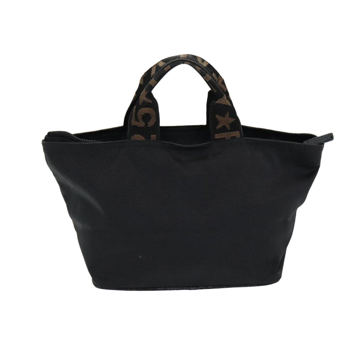 FENDI Hand Bag Nylon Black Silver Auth bs16735