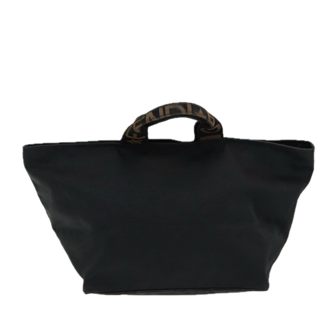 FENDI Hand Bag Nylon Black Silver Auth bs16743