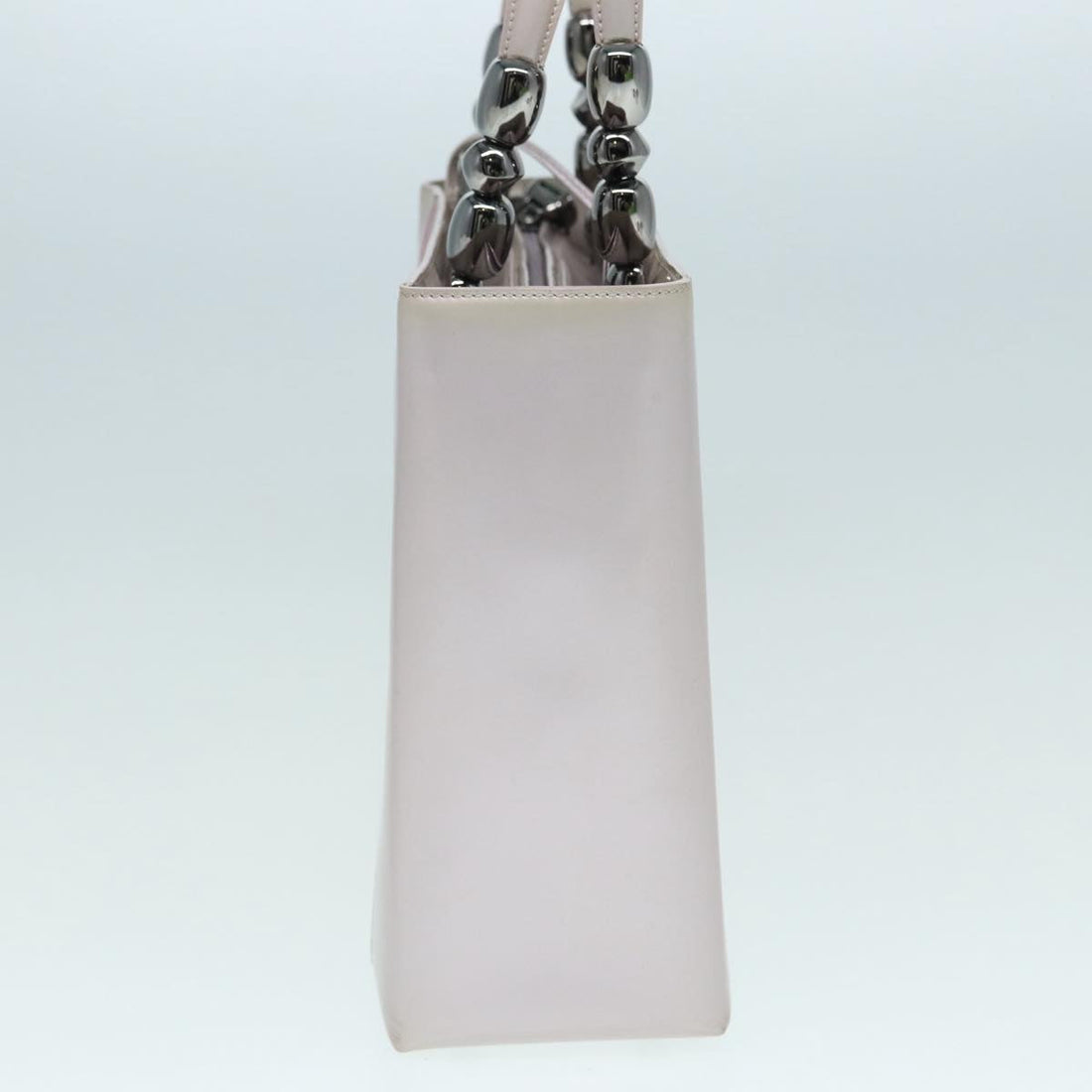 CHRISTIAN DIOR Maris Pearl Hand Bag Enamel 2way Silver Auth bs17264