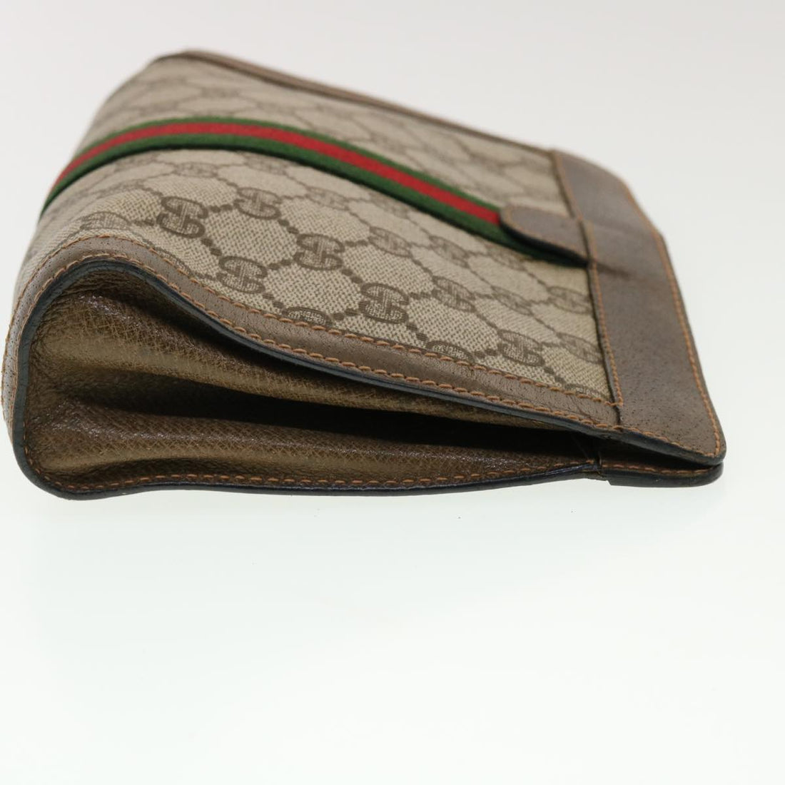 GUCCI GG Canvas Web Sherry Line Clutch Bag Beige Red Green 89.01.001  bs5999