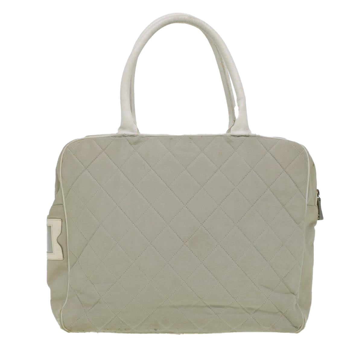 Chanel Boston Bag Canvas Gray CC  bs6078