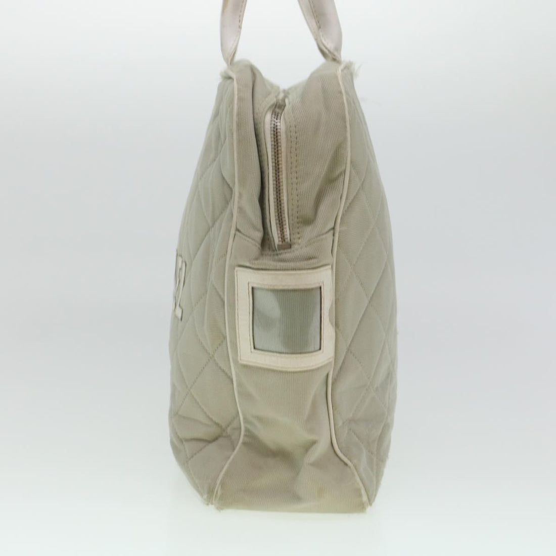 Chanel Boston Bag Canvas Gray CC  bs6078