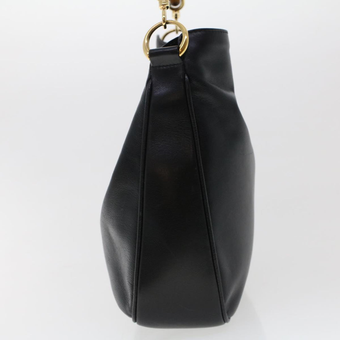 GUCCI Bamboo Shoulder Bag Leather Black 0011638  bs6460