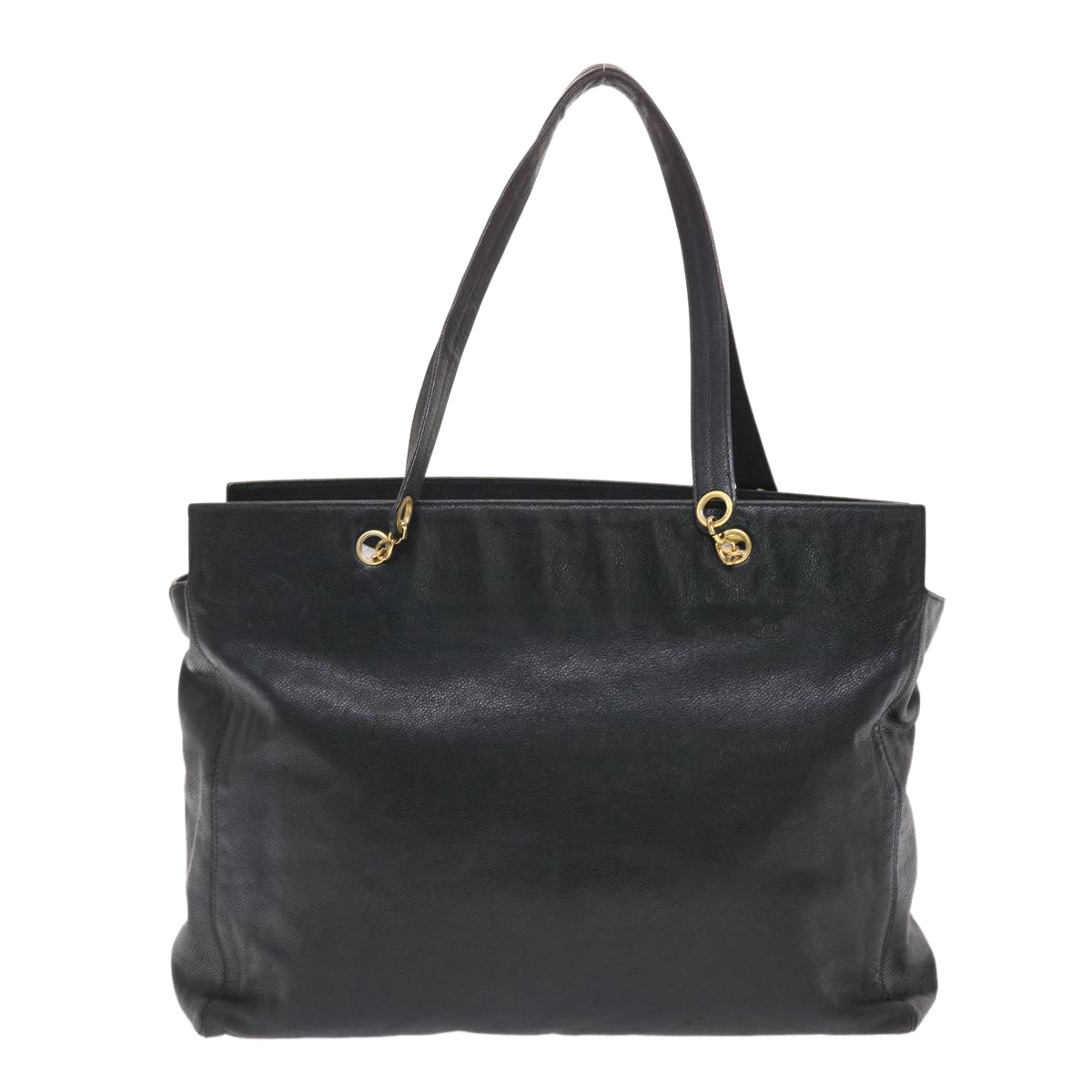 Chanel COCO Mark Shoulder Bag Caviar Skin Black CC Auth bs6929