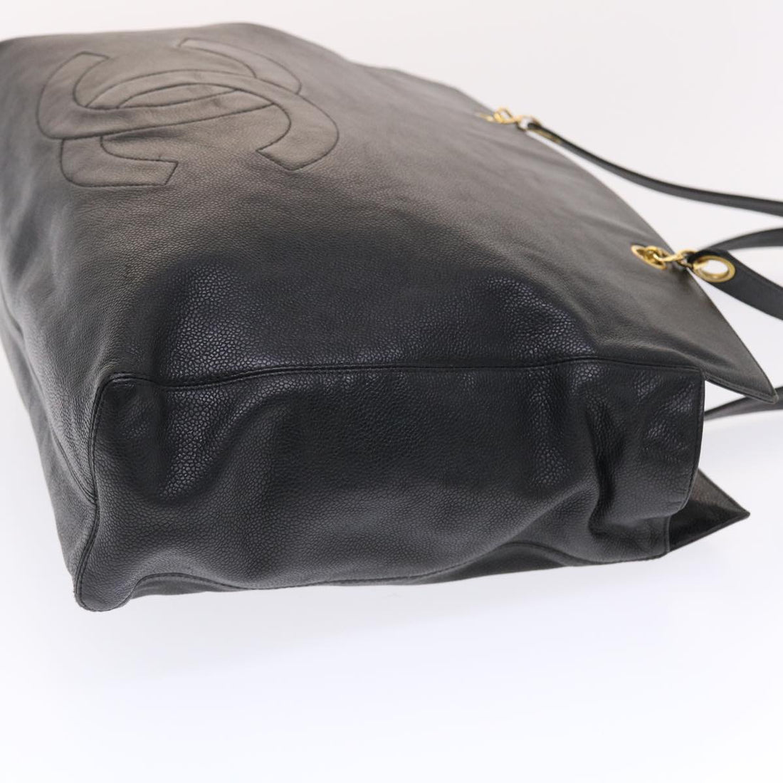 Chanel COCO Mark Shoulder Bag Caviar Skin Black CC Auth bs6929