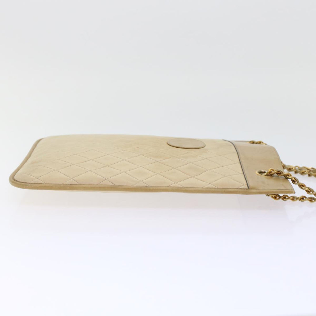 Chanel Chain Shoulder Bag Lamb Skin Beige CC  bs6968