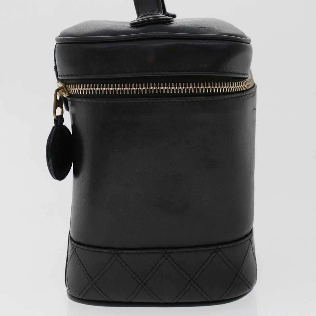 Chanel Bicolole Vanity Cosmetic Pouch Leather Black CC Auth bs7241