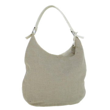 FENDI Shoulder Bag Canvas Beige Auth bs9075