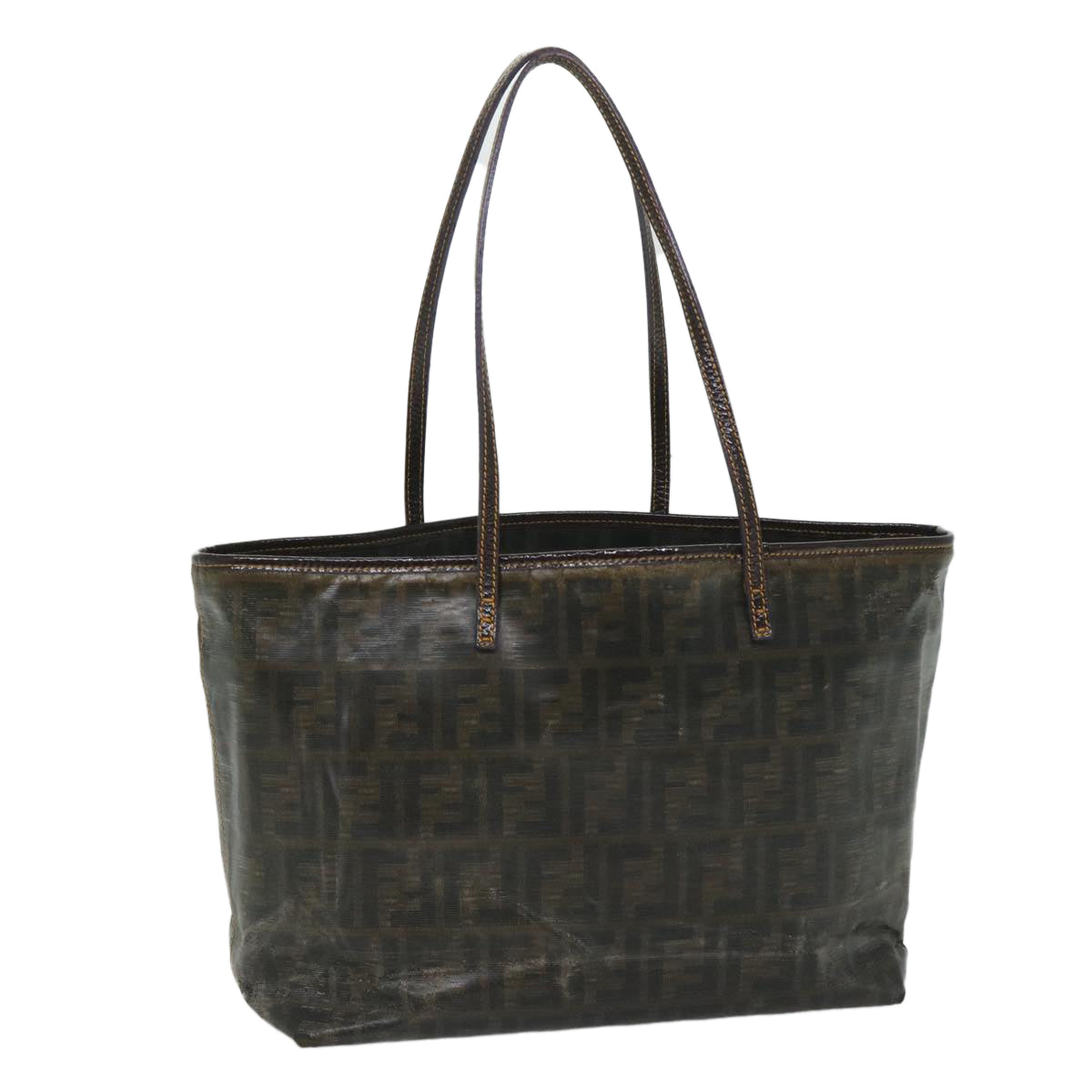 FENDI Zucca Canvas Tote Bag Brown Auth bs9220