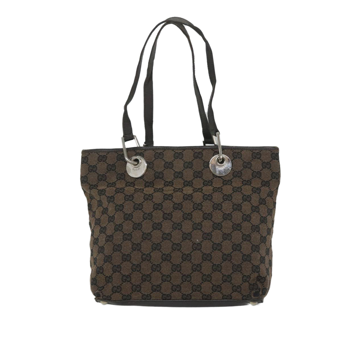 GUCCI GG Canvas Tote Bag Brown 285585 Auth bs9255