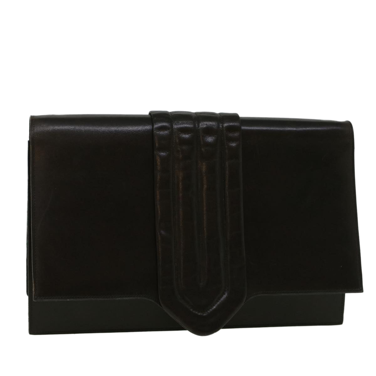 CHRISTIAN DIOR Shoulder Bag Leather Brown Auth bs9547