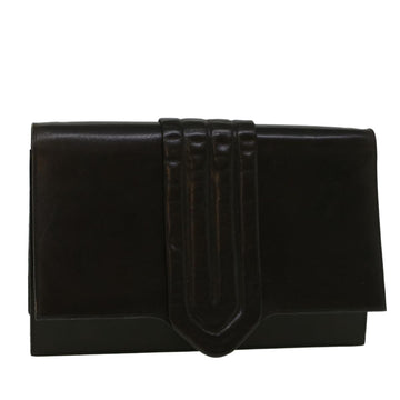 CHRISTIAN DIOR Shoulder Bag Leather Brown Auth bs9547