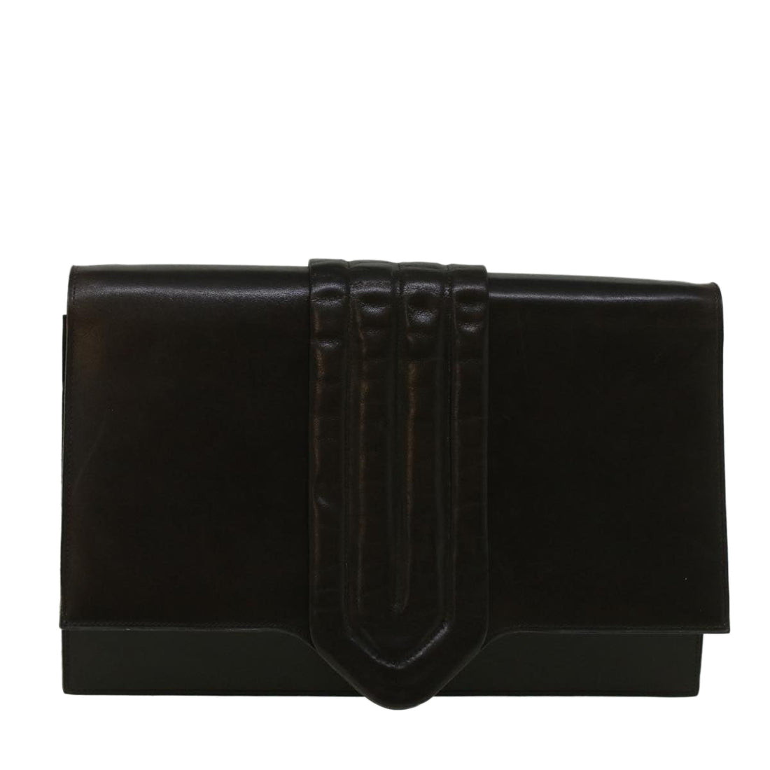 CHRISTIAN DIOR Shoulder Bag Leather Brown Auth bs9547