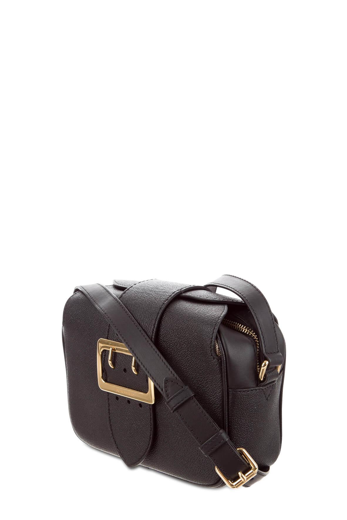 Small Buckle Crossbody Bag Black Pebbled