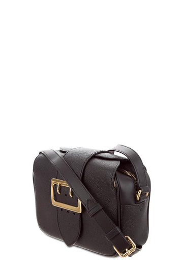 Small Buckle Crossbody Bag Black Pebbled