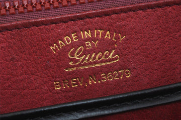 Gucci 1969 Sylvie  navy leather shoulder bag with a gold zipper accent