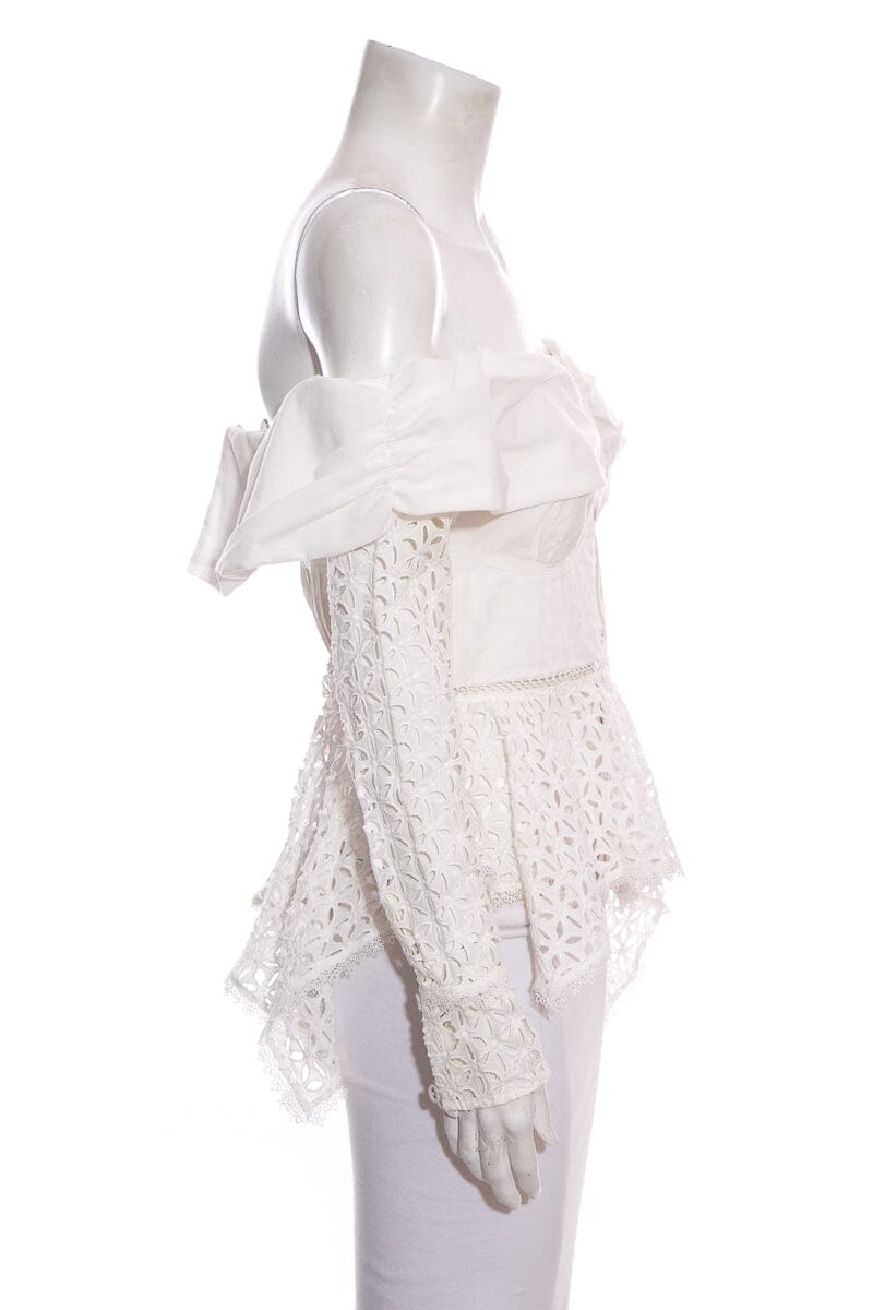 Self Portrait White Lace Blouse SZ 4