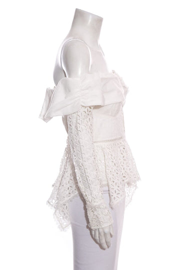 Self Portrait White Lace Blouse SZ 4