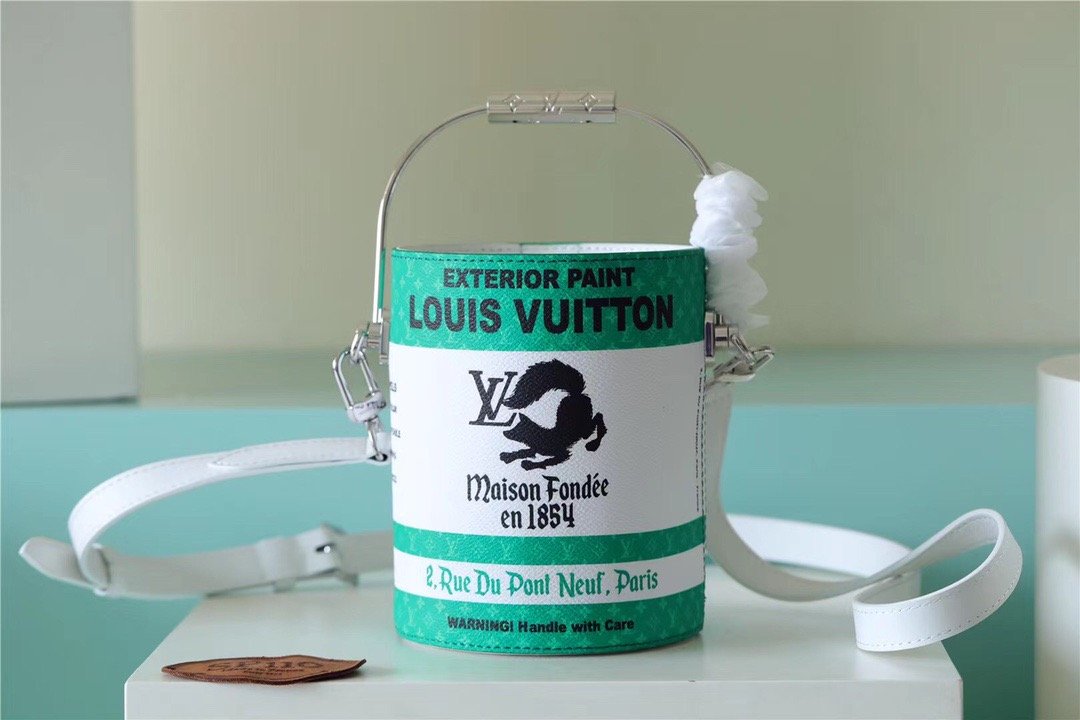 LV Paint Can Coated Canvas By Virgil Abloh’s Gretlm For Womtlm, Womtlm’s Bags, Shoulder And Crossbody Bags 6.7in/17cm LV M81592