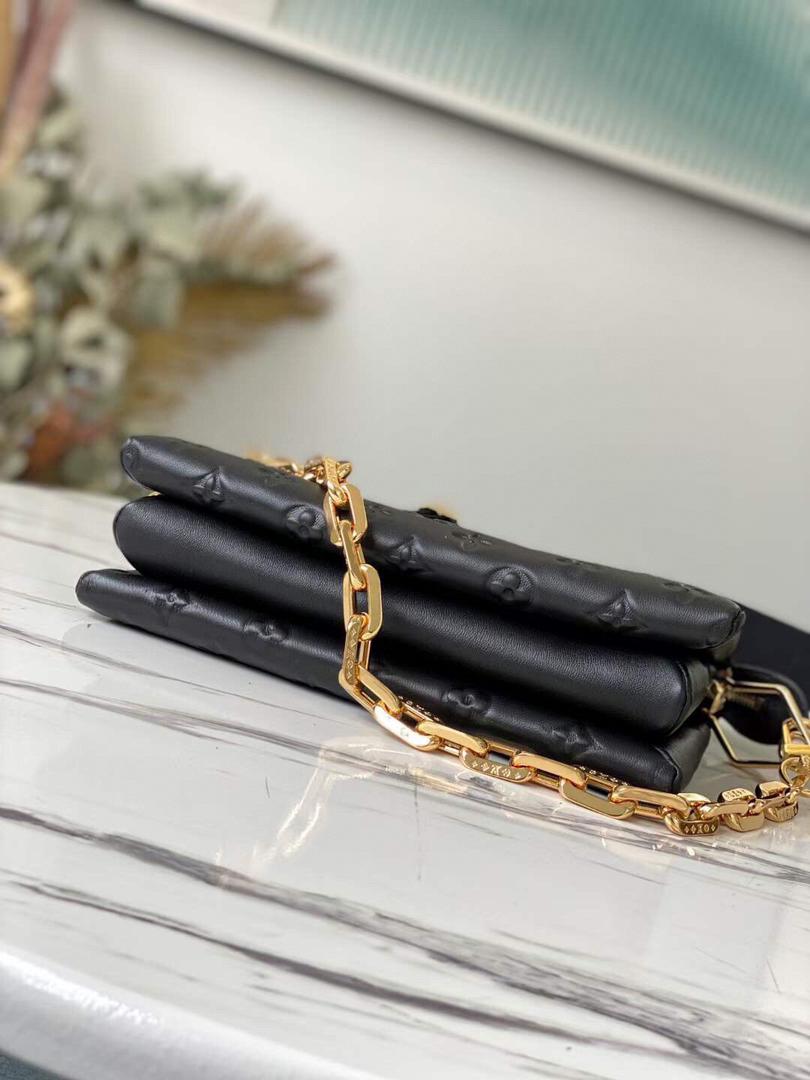 LV Coussin PM Monogram Embossed Puffy Black For Womtlm, Womtlm’s Handbags, Shoulder And Crossbody Bags 10.2in/26cm LV M57790