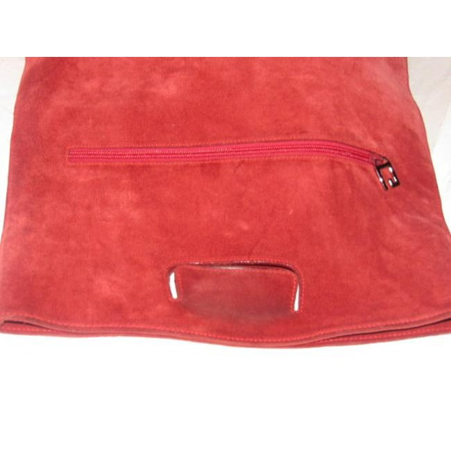 Gucci Vintage Pursesdesigner Purses Red Suede And Leather Leathersuede Tote