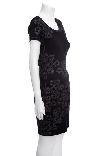 Diane Von Furstenberg Black Short Sleeve Mini Dress SZ M