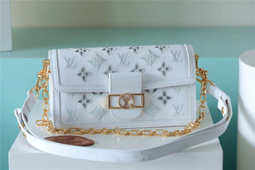 LV Dauphine East West Monogram White For Womtlm,  Shoulder and Crossbody Bags 9.6in/24.5cm LV M20739