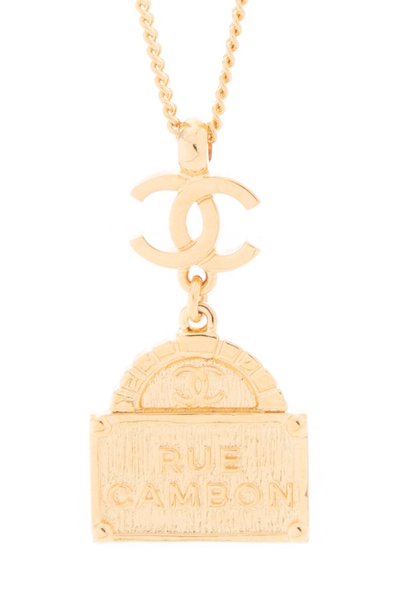 Chanel 2022 Gold Long CC Rue Cambon Necklace