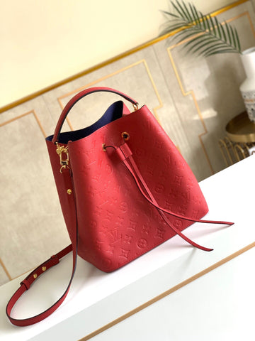 LV NeoNoe MM Bucket Bag Monogram Empreinte Red For Womtlm, Womtlm’s Bags, Shoulder Bags 10.2in/26cm LV