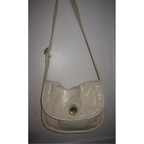 Marc Jacobs, NWT, ivory patent leather and gold, large, satchel, shoulder purse