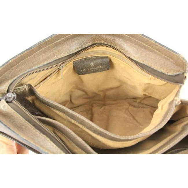 Gucci Portfolio Guccissima Print Coated Canvasleather Multi Compartment Brown Gg Canvas Shoulder Bag