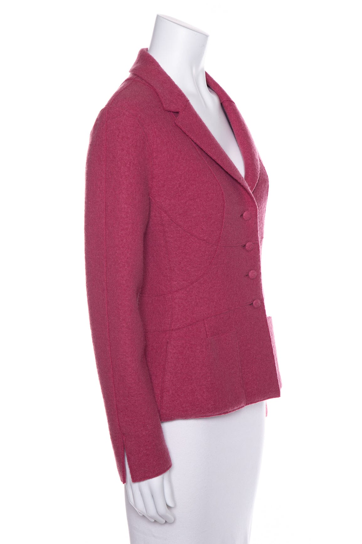 Chanel Vintage 1999 Pink Wool Button Up Jacket SZ 36