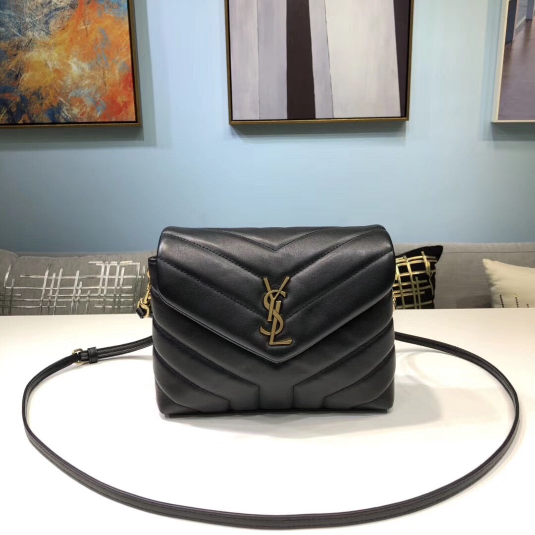 YSSL Loulou Mini Shoulder Bag Black For Womtlm 7in/18cm YSL
