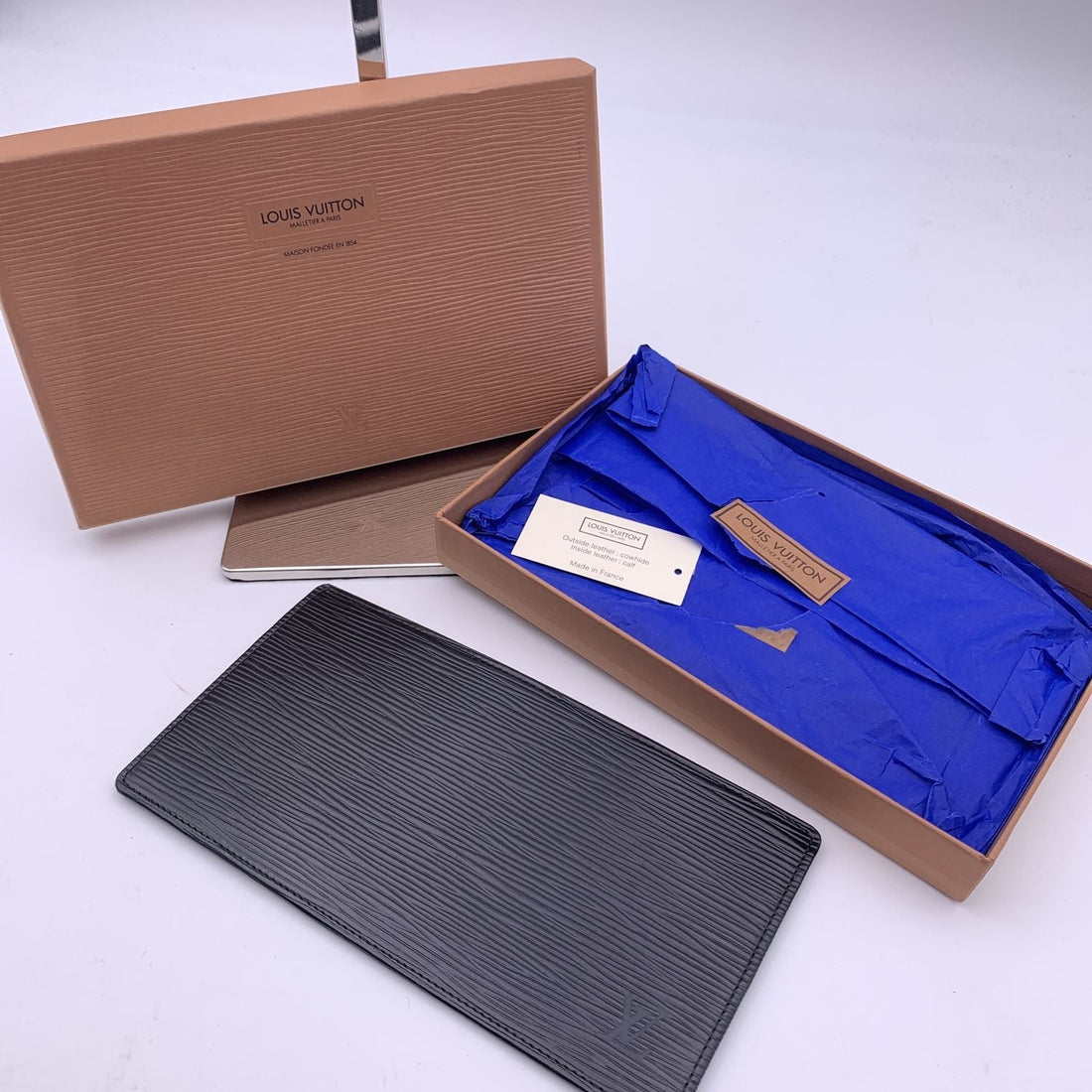 LOUIS VUITTON Vintage Black Epi Leather Long Card Wallet Ticket Holder