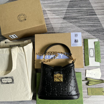 gg Small gg Shoulder Bag gg Rhombi Motif Black For Womtlm, Womtlm&#8217;s Handbags 9.8in/25cm gg 675788 UD9AG 1000