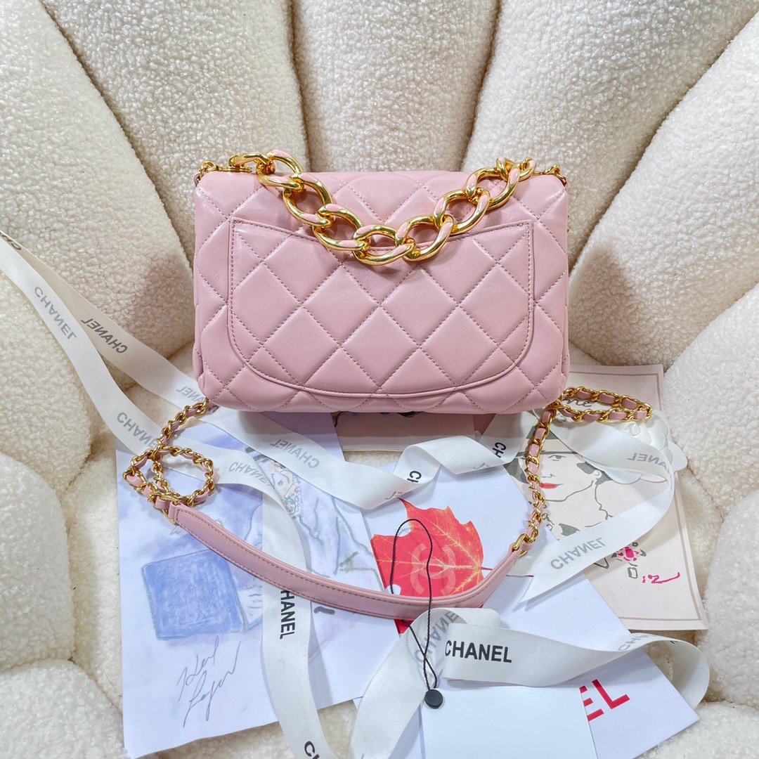 CHLLarge Flap Bag Gold Hardware PiNike For WomTLM, WomTLM&#8217;s Handbags, Shoulder Bags 9.1in/23cm AS3367