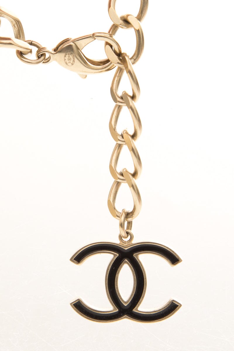 Chanel 2015 Black and Gold Name Plate Rue Cambon Necklace