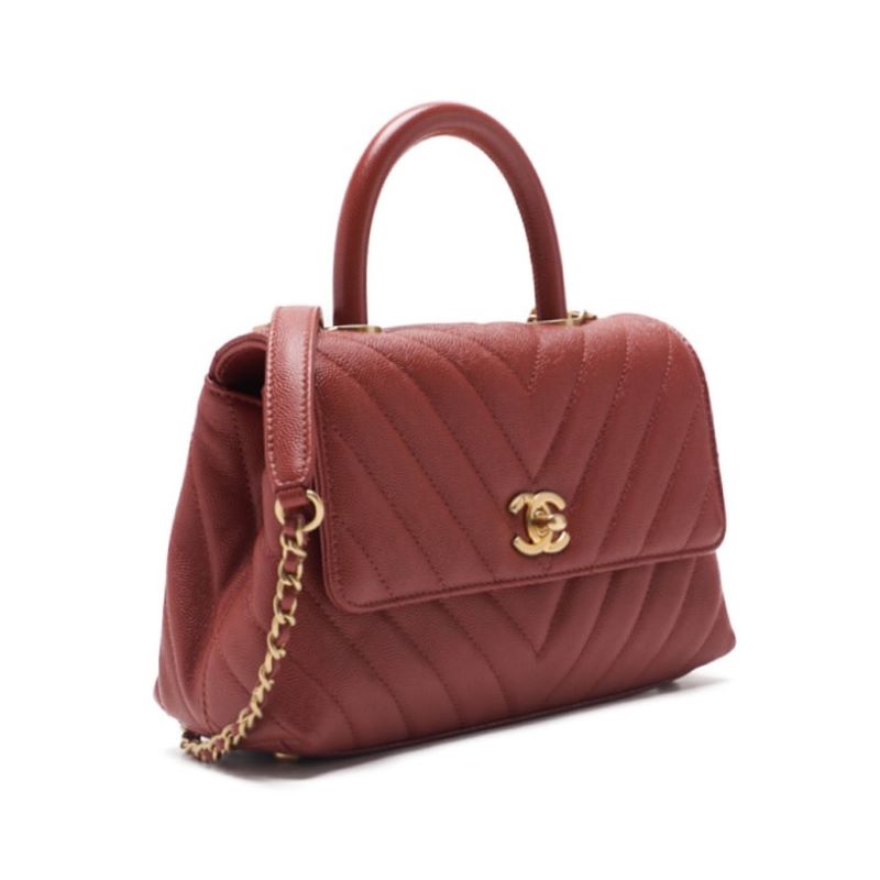 CHANEL V Stitch Coco Handle 2WAY Handbag Caviar S Red  Handbag  Shoulder Bag Ladies Handbag Hybrid ? Delivery? Netherlands Online